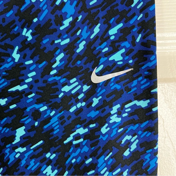 Nike Dri Fit Printed Training Tights Cropped Leggings Blue Women’s Size M - Picture 5 of 10